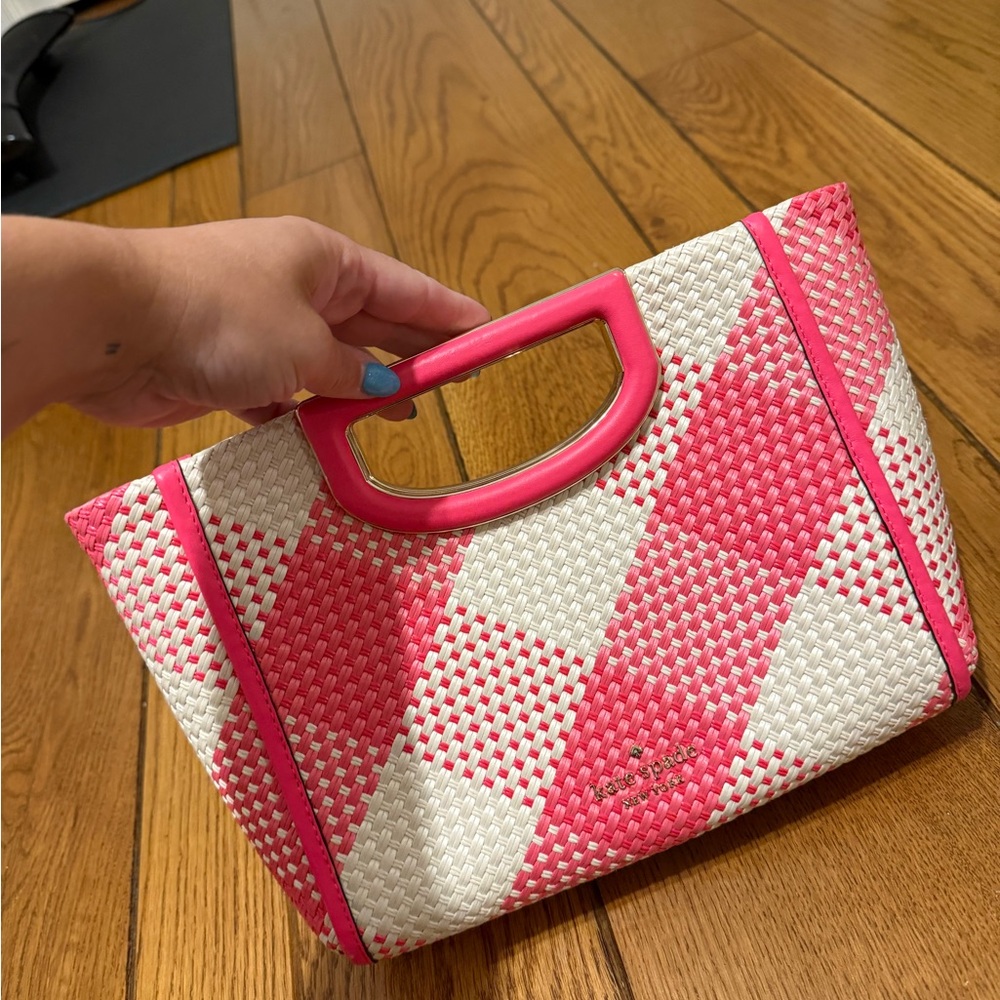 Kate Spade Pink and White Gingham Tote